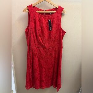 APT. 9 Lace Skater Sleeveless Dress Red 14 NWT